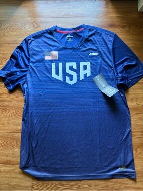 Active USA Men's Navy and White USA Graphic Performance Jersey